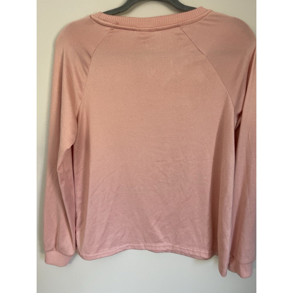 Friends TV Show Holiday Lights Sleep Top Pink Long Sleeve Raglan Shirt Small - Picture 4 of 4